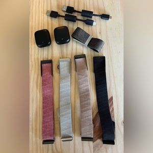 Gently used Whoop 4.0 with five bands, two batteries and two connecting cords